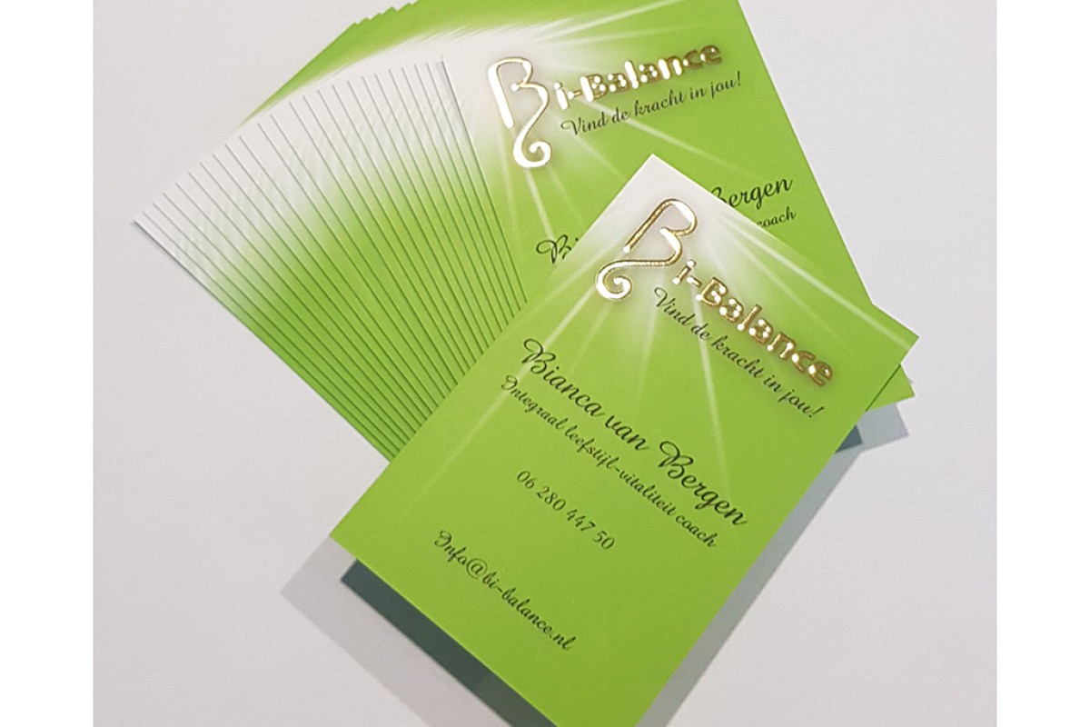 Visitekaartje met goudfolie